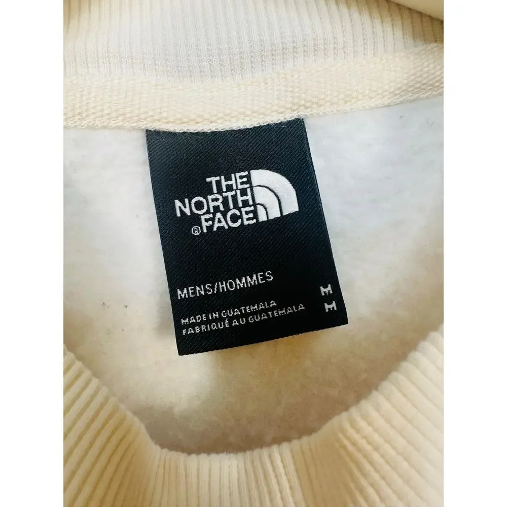 The North Face Solid Off White Crewneck Sweatshirt with Tonal Logo Size Medium